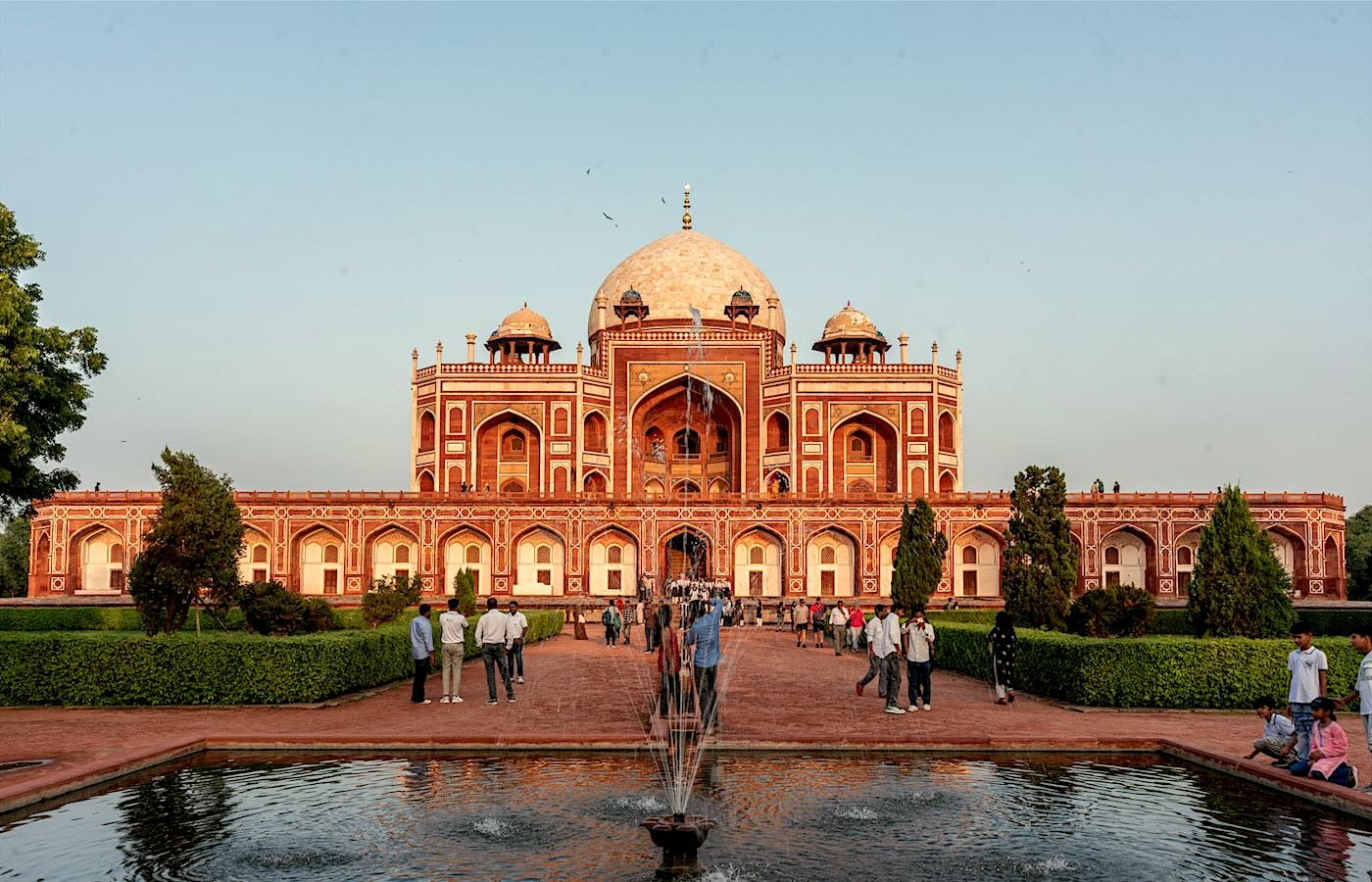 Humayun's Tomb in New Delhi with its reflecting pool